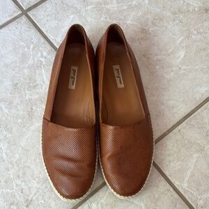 Paul Green Brown Leather Loafers Minimalist Flats